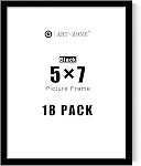 A ART·ZONE Black Picture Frames - 4x6, 5x7, 8x10-10 Pack Photo Frame Mix & Match Set for Wall Decor & Tabletop Display, Minimalist Black Frame Collection