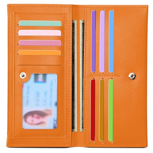 Image of Tipmile Slim Wallet for Women, RFID Blocking Credit Card Holder | Thin Compact Bifold Wallet with Zipper, Ladies Gift