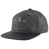 adidas Men's Originals Snapback Flat Brim Cap, Black Tweed/Black, One Size