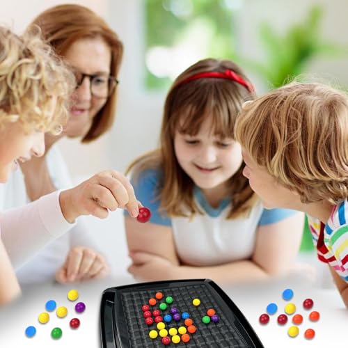 Intellektuelles Schachbrett, 120 Pieces Intellectual Chessboard Dual Duel, Rainbow Ball Gesellschaftsspiele, Regenbogenball Eliminierung Spiel, Intellektuelles Schachbrett Doppelduell für Kinder