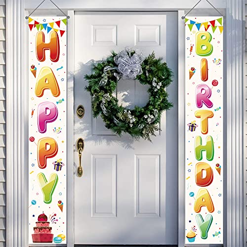 Geburtstag Party Dekorationen Mehrfarbig, Geburtstagsdeko Alles Gute zum Geburtstag Banner, Willkommen Veranda Zeichen Cover