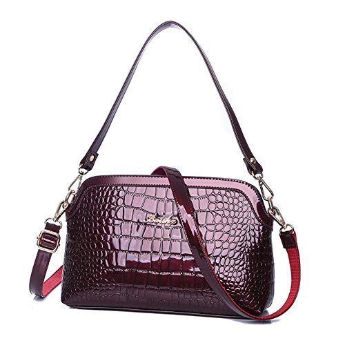 Sac coquille simple-B crocodile au fini texturé et aux lignes géométriques