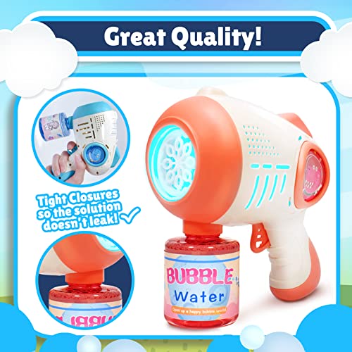 Bubble Guns For Kids And Toddlers, Dino Bubble Gun 2 Pack Blower With Bubble Solution Refill, Fun Summer Toy Blaster Game For Birthday Party And Wedding, Outdoor Toys For Boys And Girls #TOP1