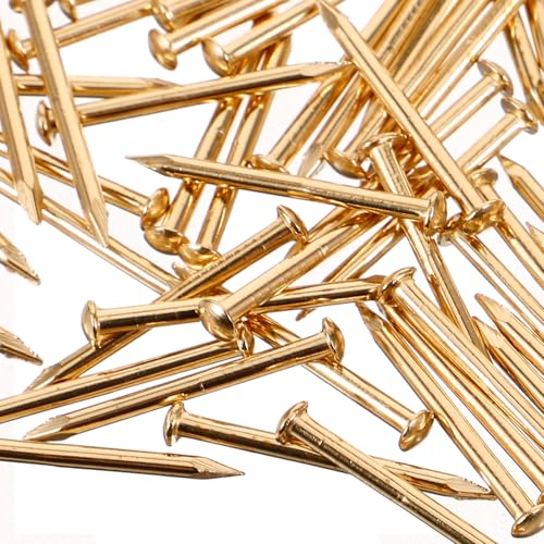 Clavos para muebles de bronce 100 unidades cabeza redonda para bricolaje miniatura 6