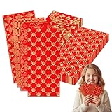 YUVKIN 24 unidades sobres rojos chinos de estilo chino, paquete sobres rojos de Año Nuevo Chino, sobres de dinero de bendición Hong Bao con patrón en relieve dorado para el Festival (8 x 17 cm)