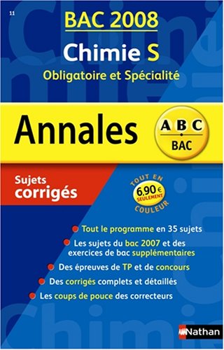 Chimie S : Sujets corrigés