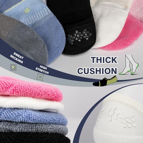 Image of BRISIRA Bamboo Viscose Coolmax Running Golf No Show Socks Women Compression Moisture Wicking Performance Low Cut Tab Athletic