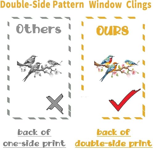 Fensterbilder Frühling, Vögel Blumen Schmetterlinge Frühling Fensterdeko, Fenstersticker Kinder Fenster Deko Selbstklebend Fensterfolie Wiederverwendbar