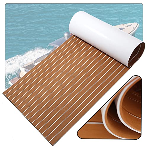 Inflatelines Suelo para Barco, Suelo Teca Barco, Hoja de Cubierta de yate, Teca Sintetica Barco, EVA para Barco para Yates, para Kayak, Barco de Motor, Pisos de RV, Piscina (240 x 90cm) Cover
