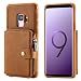 Produktbild Samsung Galaxy S9 Wallet Case mit Reißverschluss, Leder, braun, Kartenschlitz, große Kapazität, Schutzhülle, strapazierfähig, mit Ständer, für Herren und Damen