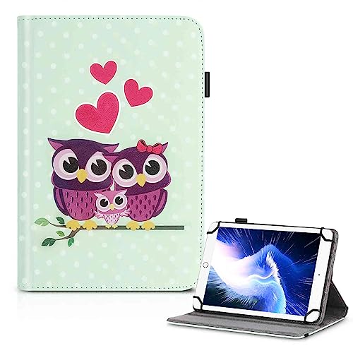 UrbanX 7-8 Inch Universal Tablet Case, Protective Cover StFolio Case for Huawei MediaPad X2 7 8 Inch, with 360 Degree Rotatable Kickstand, Multiple Viewing Angles Stylus Holder - Love Birds