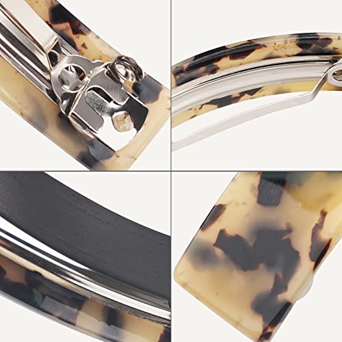 8Pcs Large French Hair Barrettes For Women, No Slip Large Barrettes For Thick Hair,Retro Classic Acrylic Hair Clips Wide Curved Automatic Clasp #TOP2