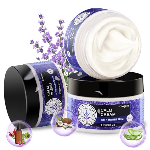 APLEFBE 2025 Updated Magnesium Cream for Sleep: Nighttime Magnesium Lotion for Pain & Leg Cramps, Muscle Relaxation, Calm, Deep Hydration, Skin Care for Kid, Men, Women (Lavender), 3PC