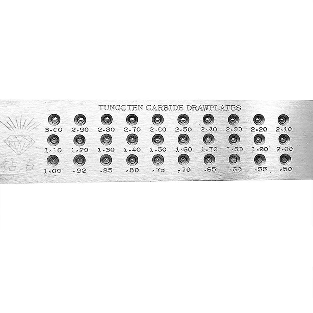 Skypro Silver 30 Holes Tungsten Carbide Wire Drawplate For Jewelry Making Half Round Shape 0.5-3.0Mm