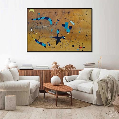 Toile art abstrait Joan Miro peinture moderne pour une ambiance poétique