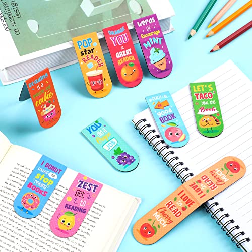 30 Pieces Assorted Scented Magnetic Bookmarks Scratch And Sniff Fruit Food Theme Bookmarks Encouraging Sayings Bookmarks Cute Bookmarks For Kids, Students, Teens, 10 Styles (Sweet) #TOP3