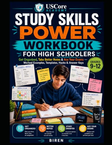 Study Skills Power Workbook for High Schoolers: Get Organized, Take Better Notes & Ace Your Exams — Worked Examples, Templates, Hacks & Answer Keys image 2