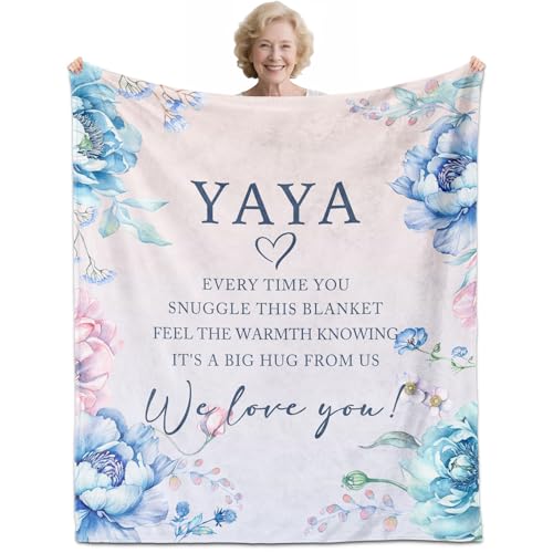 ACGMVCO Yaya Gifts, Gifts for Yaya, Yaya Birthday Gifts, Yaya Blanket 60" x 50", Yaya Gifts for Grandma, Yaya Gifts from Grandkids, Yaya Gifts for Mother's Day, Yaya Gifts for Christmas