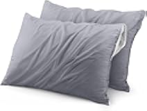 Utopia Bedding Waterproof Throw Pillow Protectors (No Pillow Inserts) with Zipper 20 x 20 Inches (2 Pack, Grey), Outdoor Bed Couch Decorative Pillow Encasement Covers
