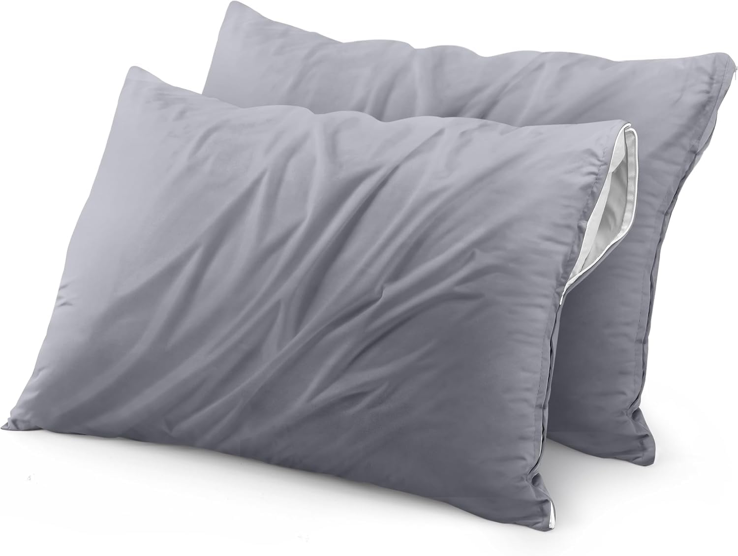 Set of 2 Pillow Protectors with Zipper 20 x 20 Inches, Throw Pillow Covers