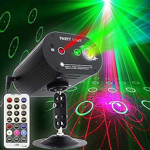 Party Lights DJ Disco Light RGB 3 Lens 36 Patterns Projector GOOLIGHT Mini LED Strobe Sound Activated Stage Lights Indoor for Birthday Parties Wedding Karaoke KTV Bar Christmas Halloween Decorations Cover