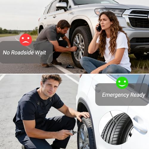 Image of 29PCS Tire Repair Rubber Nail Kit, Premium Spiral Screw-in Tire Plugs with 2 Sizes, Tire Repair Kit Emergency Roadside Flat Tire Fix Tool for Car Truck Motorcycle Tractor ATV SUV