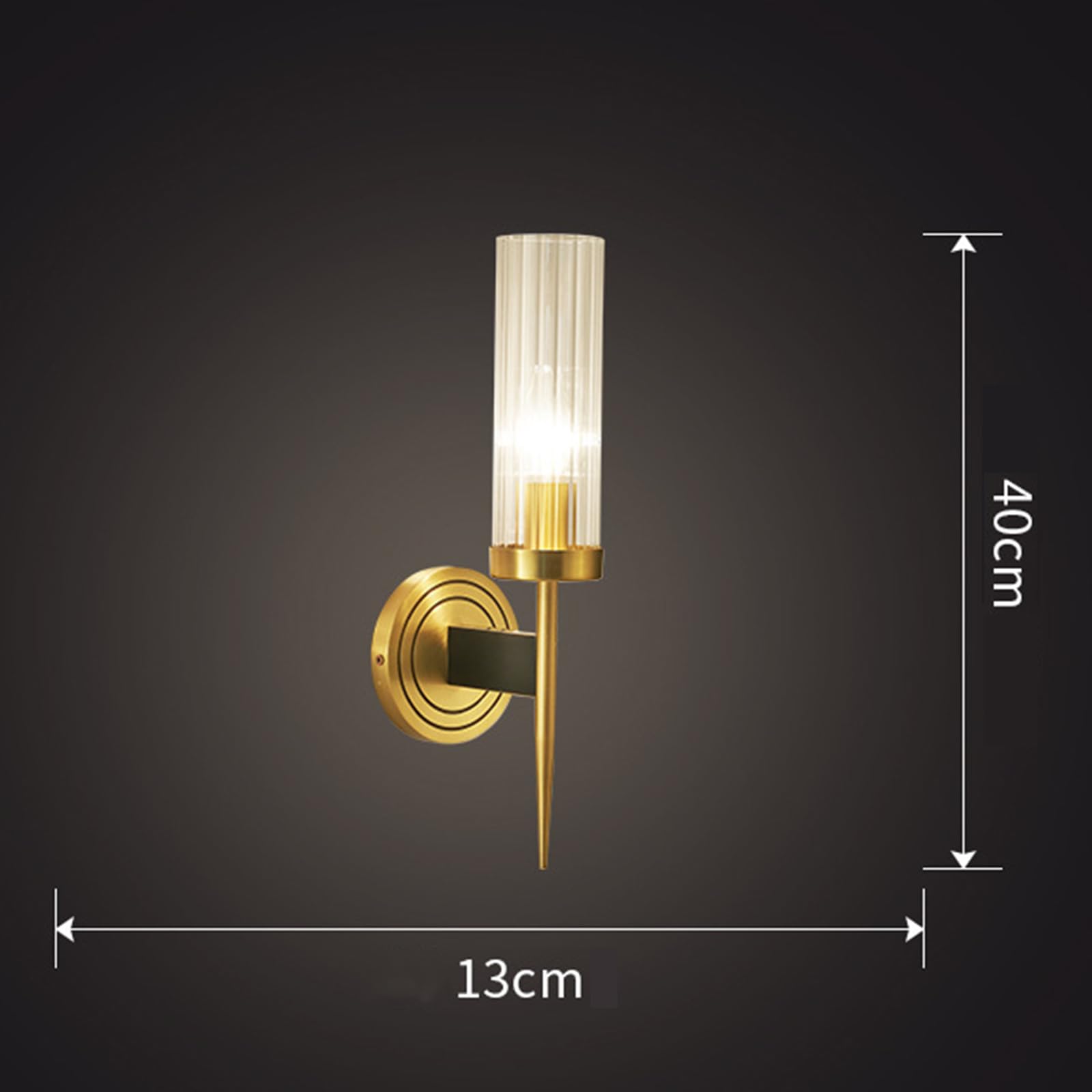 Clear Vidrio Lámpara De Pared Base De Latón E14 Lámpara De Lámpara Aplique