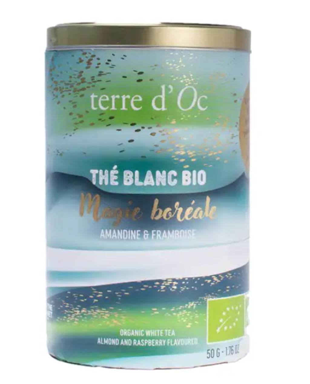terre d'Oc - Thé Blanc Bio de Noël - Saveur Amandine & Framboise - Magie Boréale - Noël - 50g
