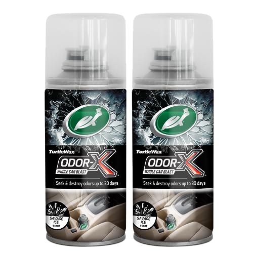 Turtle Wax 54129 Odor-X Whole Car Blast - Air Freshener & Odor Remover Car Bomb - Removes Unwanted Odors for up to 30 Days- Savage Ice Scent (2 Pack)