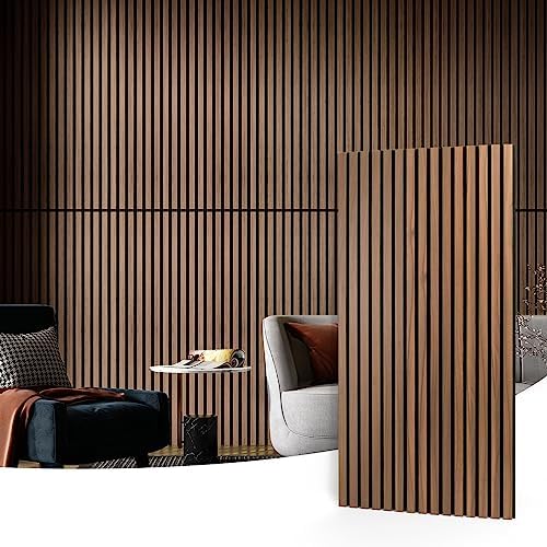 Art3d Wood Slat Acoustic Panels, Set of 4 3D Fluted Sound-Absorbing Panels for Walls & Ceilings, Walnut Brown by Art3d - Image 2