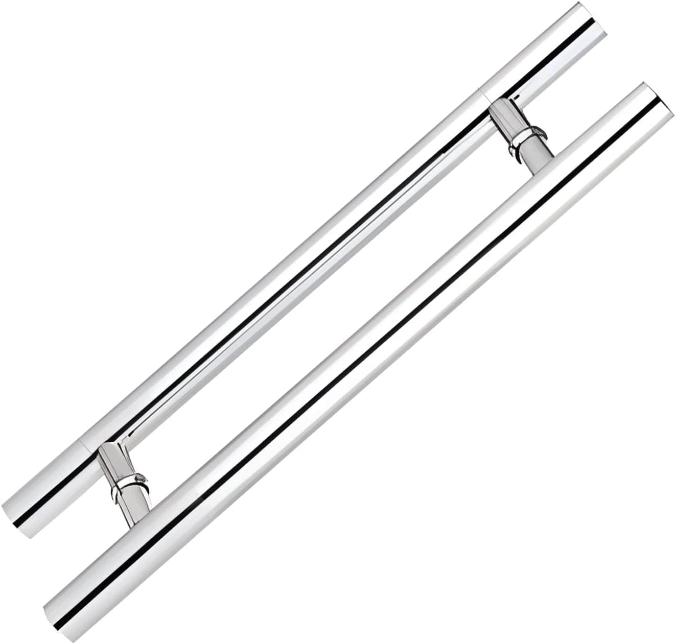 CWCQGH Sliding Door Handle Metal Pipe Door Handle Include Fittings, Brushed Finish Door Pull Handle for Hotel Restaurant, Waterproof Toilet Door Push Handle Hardware,Sier-100Cm/39.3In