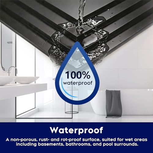 IMXPW Drop Ceiling Tiles 2x4, Waterproof Smooth Black PVC, 10-Pack, Black by IMXPW - Used condition - Image 2