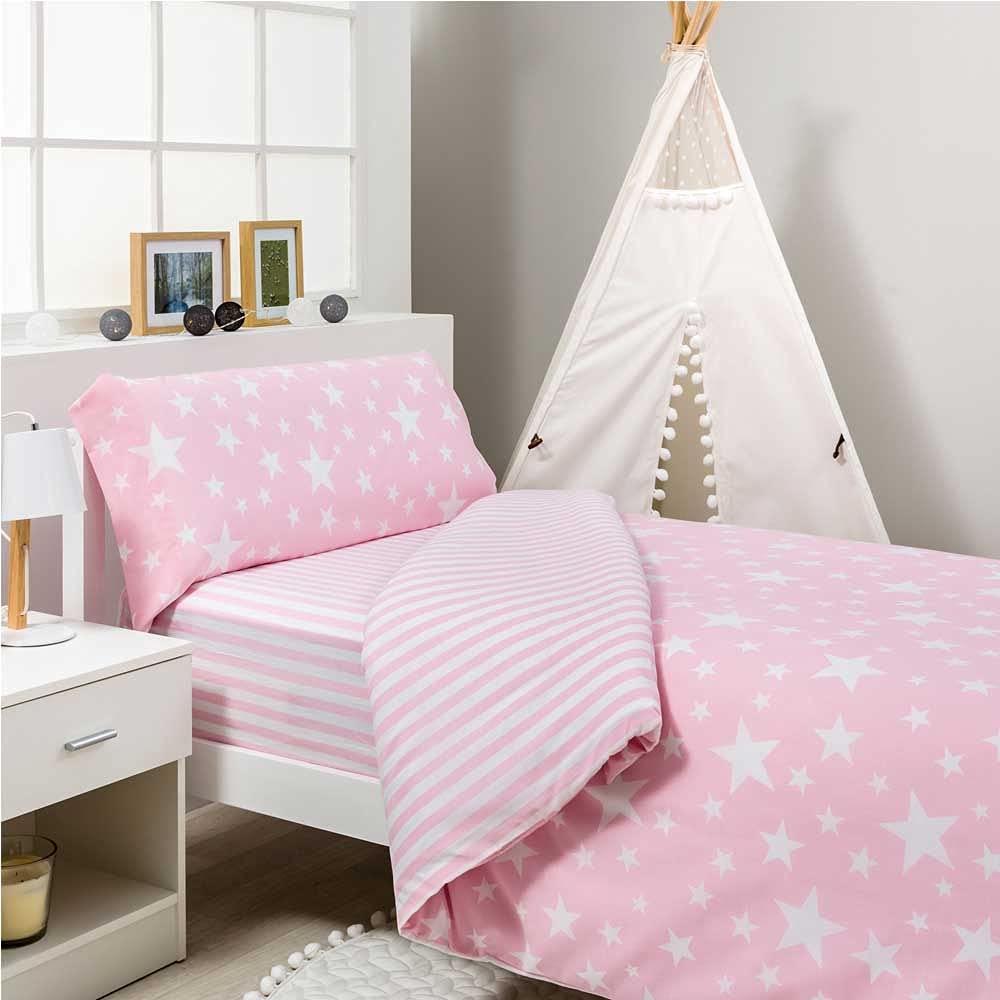 Funda Nordica Infantil/Juvenil Reversible GIVETTE Pink Cama de 90 X 190/200 50% ALGODÓN-50% POLIÉSTER. Color Rosa