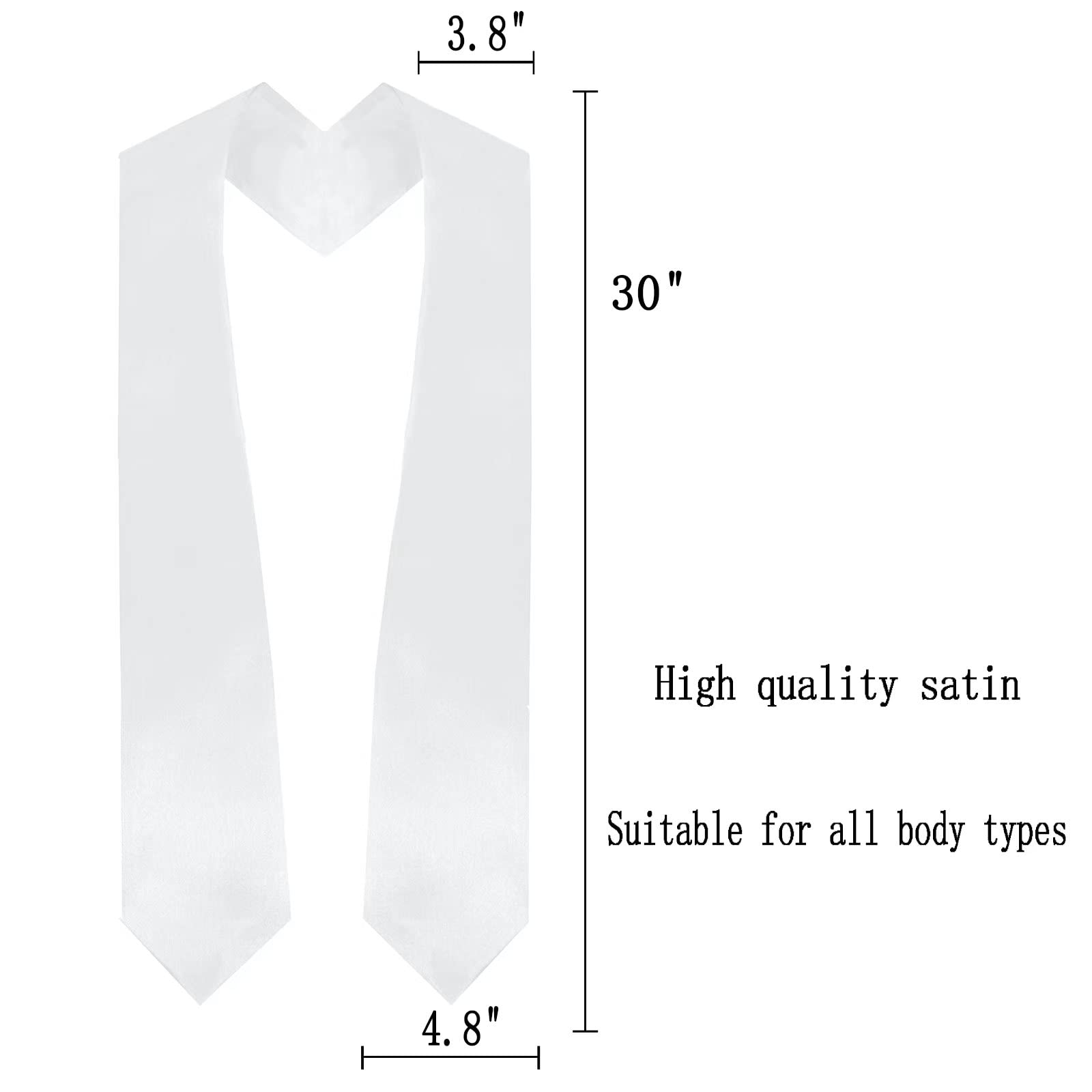 gradois Unisex Adult Plain Graduation Stole/Sash 60