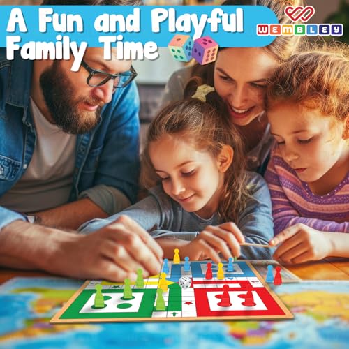 Image of Wembley 2-in-1 Magnetic Ludo Board Game | Travel Friendly Toy with Removable Snake and Ladder | Repositionable Snakes & Ladders Toys for 3+ Year Old Kids