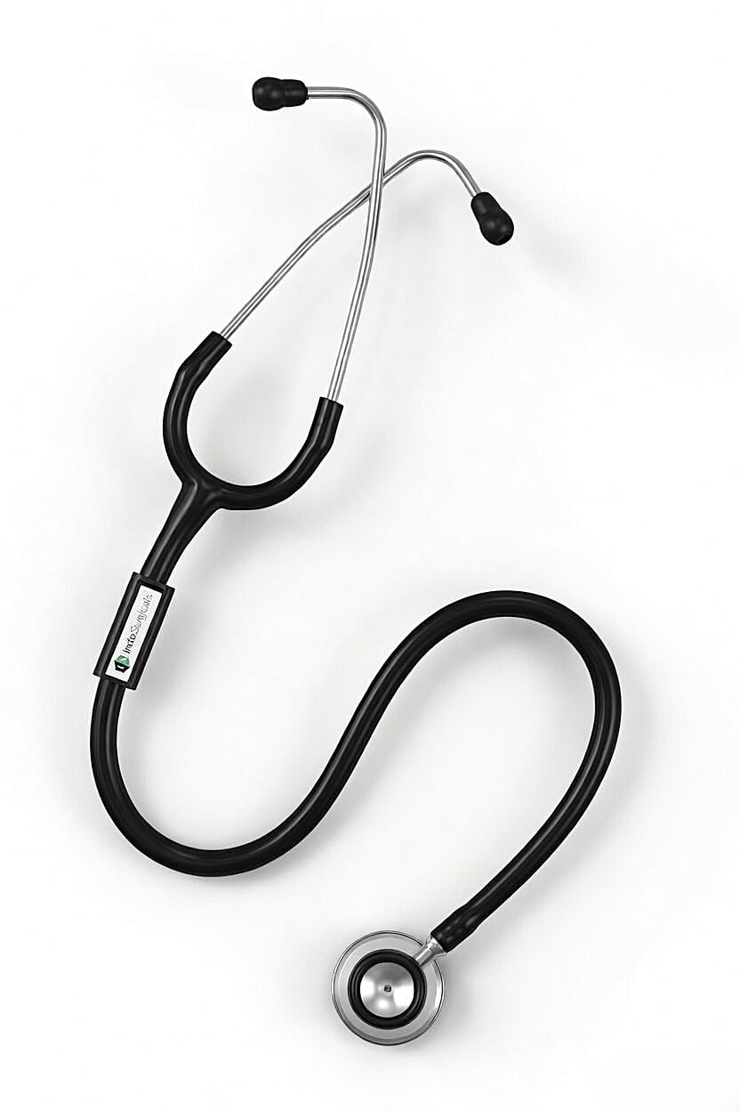IS Indosurgicals Silvery Stethoscope (Black)
