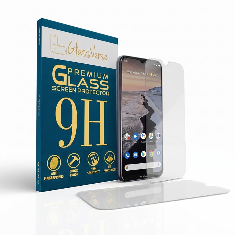 Image of GlassVerse PureView Tempered Glass for Nokia G10 | Crystal Clear, 9H Hardness Screen Protector, Edge to Edge, Case Friendly, Hassle-less Installation Kit Included. (Pack of 2)
