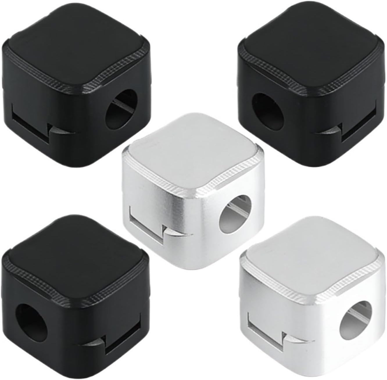 Magnetic Cable Clips Management Wire Keeper Organizer Under Desk Smooth Adjustable Cord Holder(6pcs White)