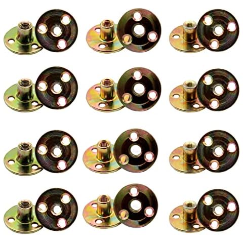 Canzoon Brad Hole Tee Nut Iron T Nuts 24Pcs M6 M8 M10 3 Hole Tee Nut For Furniture Hardware Flange Insert Female Thread Brad Hole Tee Nut Cover