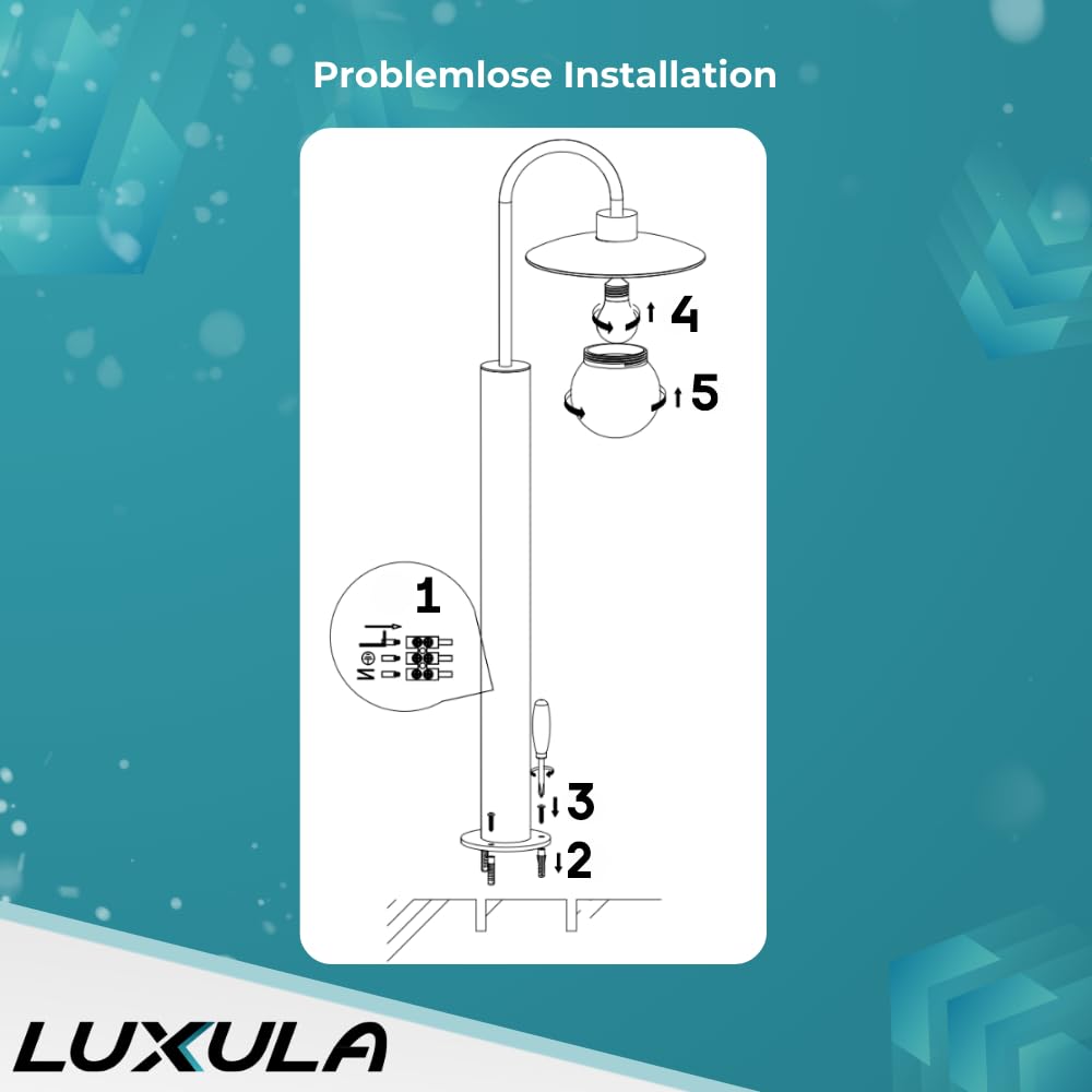 LUXULA 2 Stück Wegeleuchte E27 65cm, IP44, Stehleuchte