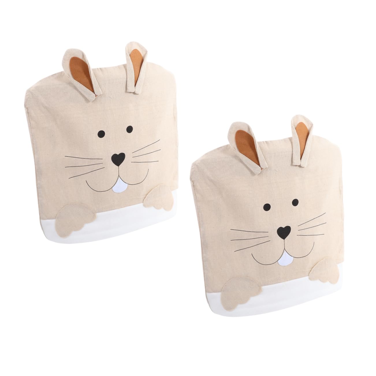Housses de siège de chaise en lin Cabilock avec motif de lapin de Pâques durable