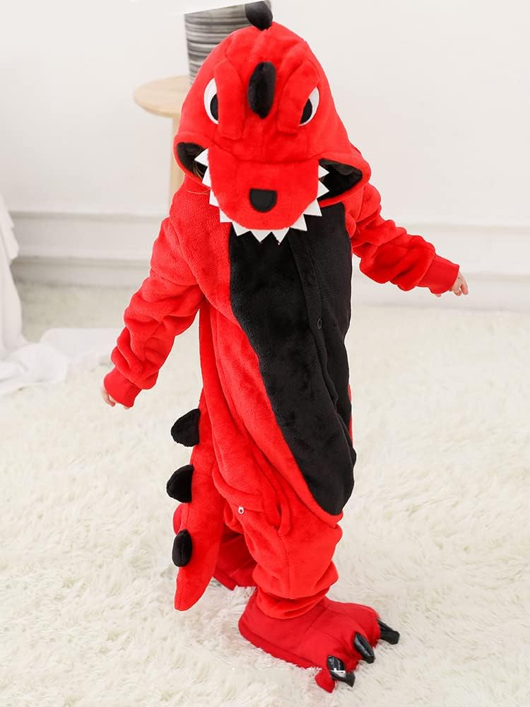 Plustrong Kids Onesie Pajamas Halloween Costumes for Boys Girls Flannel Animal Onesie Halloween Costumes for Kids - Image 7