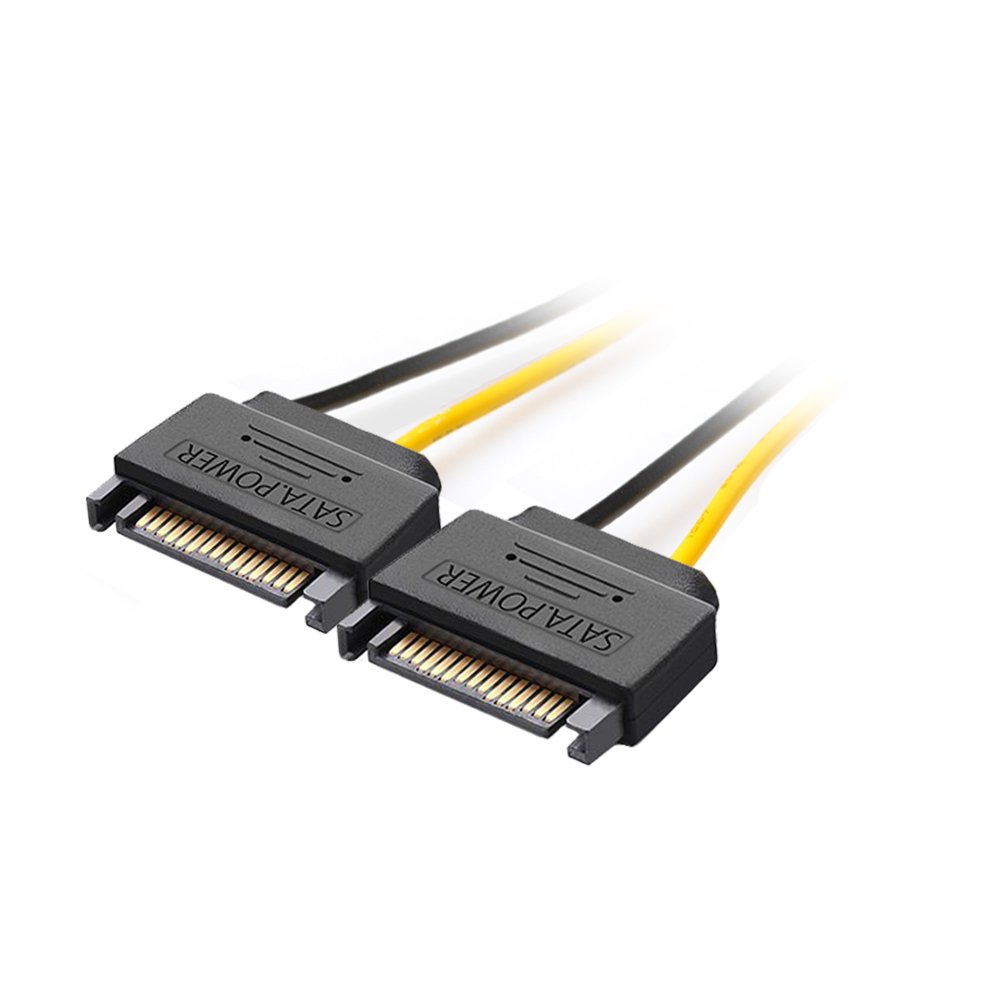 J&D 2 x zasilacz SATA 15-pinowy na 6-pinowy adapter karty graficznej PCIe Express (8 cali) (2 sztuki)