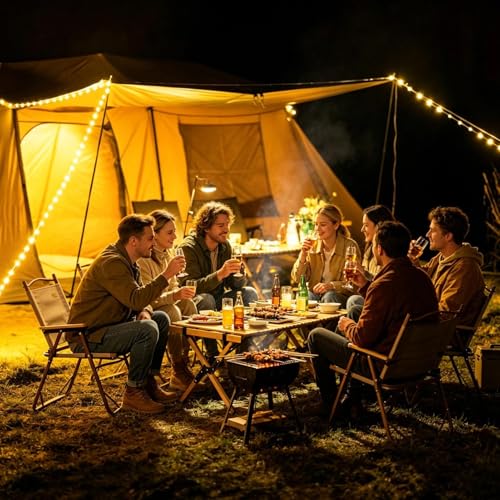 Luces de camping de 65.62 pies con 7 modos de iluminación y batería recargable de 2600 mAh 4