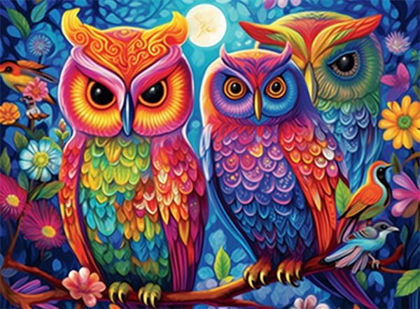 Rompecabezas para adultos y familia, rompecabezas de 1000 piezas, formación de autonomía de búho, diseño único, arte de diseño único, desafío
