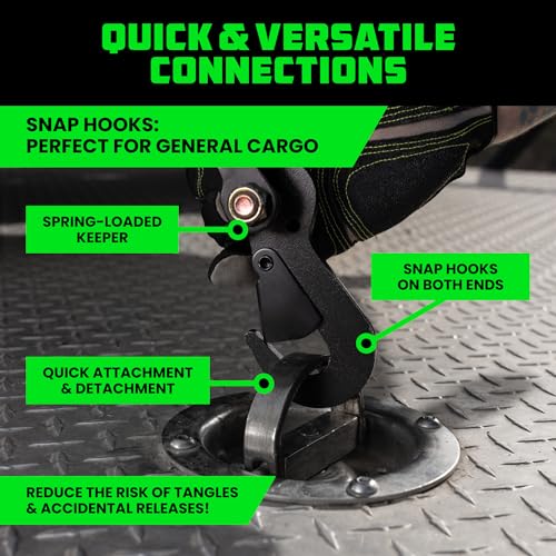 image for Rhino USA Car Tie Down Straps with Snap Hooks – 4 Pack 2