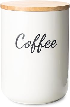 Ceramic Coffee Canister with Lid, 40 Oz Large Container with Lid, Coffee