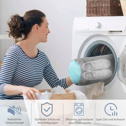 HUHSWOF Schuhwaschbeutel Waschmaschine Schuhwaschbeutel,39 * 19cm,2025 Neu AufgerüStet,Wiederverwendbarer Schuhe Waschbeutel,Qualität Reißverschlüsse (Grau1pcs)