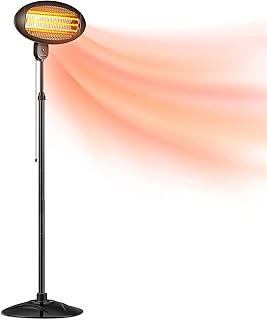 ADVWIN Outdoor Patio Heater with 3 Adjustable Heating Modes & Tip-Over Protection, Balcony, Backyard, and Garage use