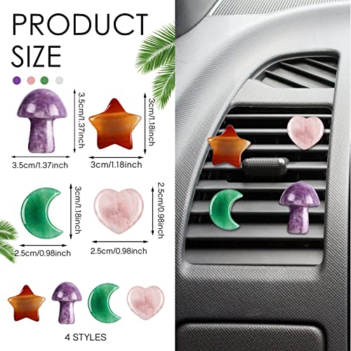 Image of Tallew Heart Crystals Car Vent Clips Car Accessories for Women Quartz Crystals Air Fresheners Vent Clip(Cute Style)